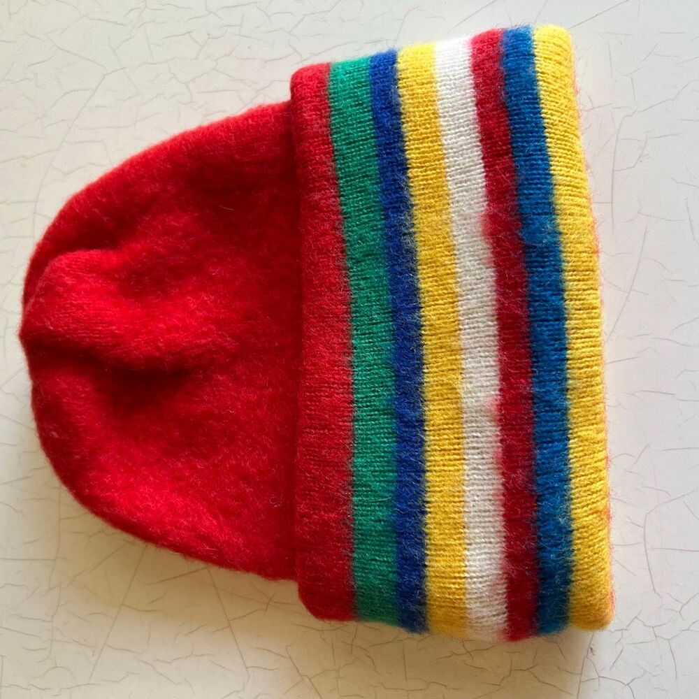 Bogner vintage beanie vintage 1970s ski cap multi colored stripes